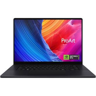 Direct overhead top-down view of the dark gray ASUS ProArt P16 creator laptop, focusing specifically on the integrated physical DialPad rotary controller embedded within the glass touchpad deck.