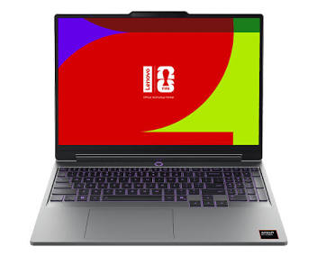 Front view of Lenovo LOQ 15 laptop showcasing slim display bezels and RGB backlit keyboard layout.
